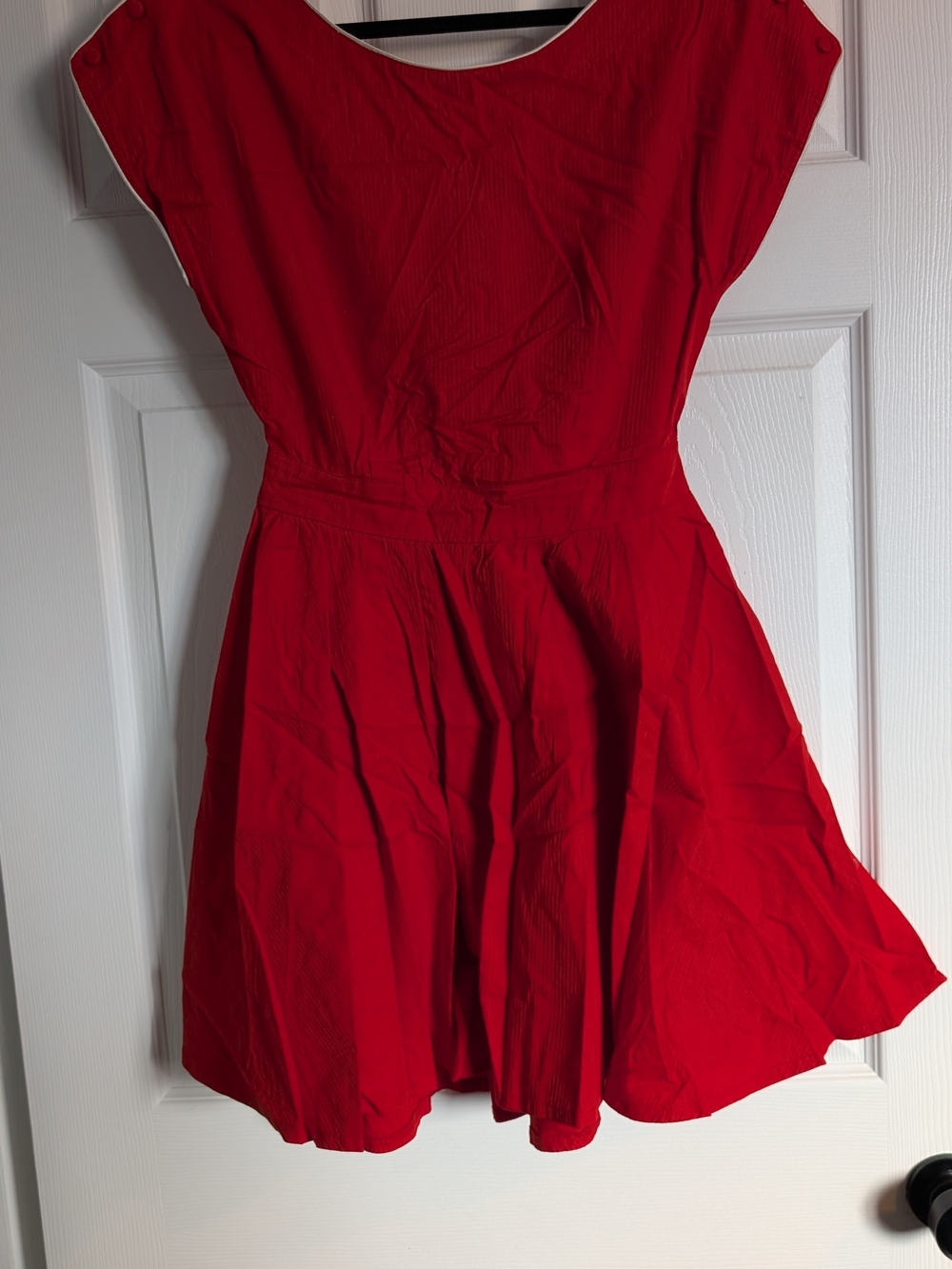 Red Fit-and-Flare Women’s Dress - Classic Scoop Neck